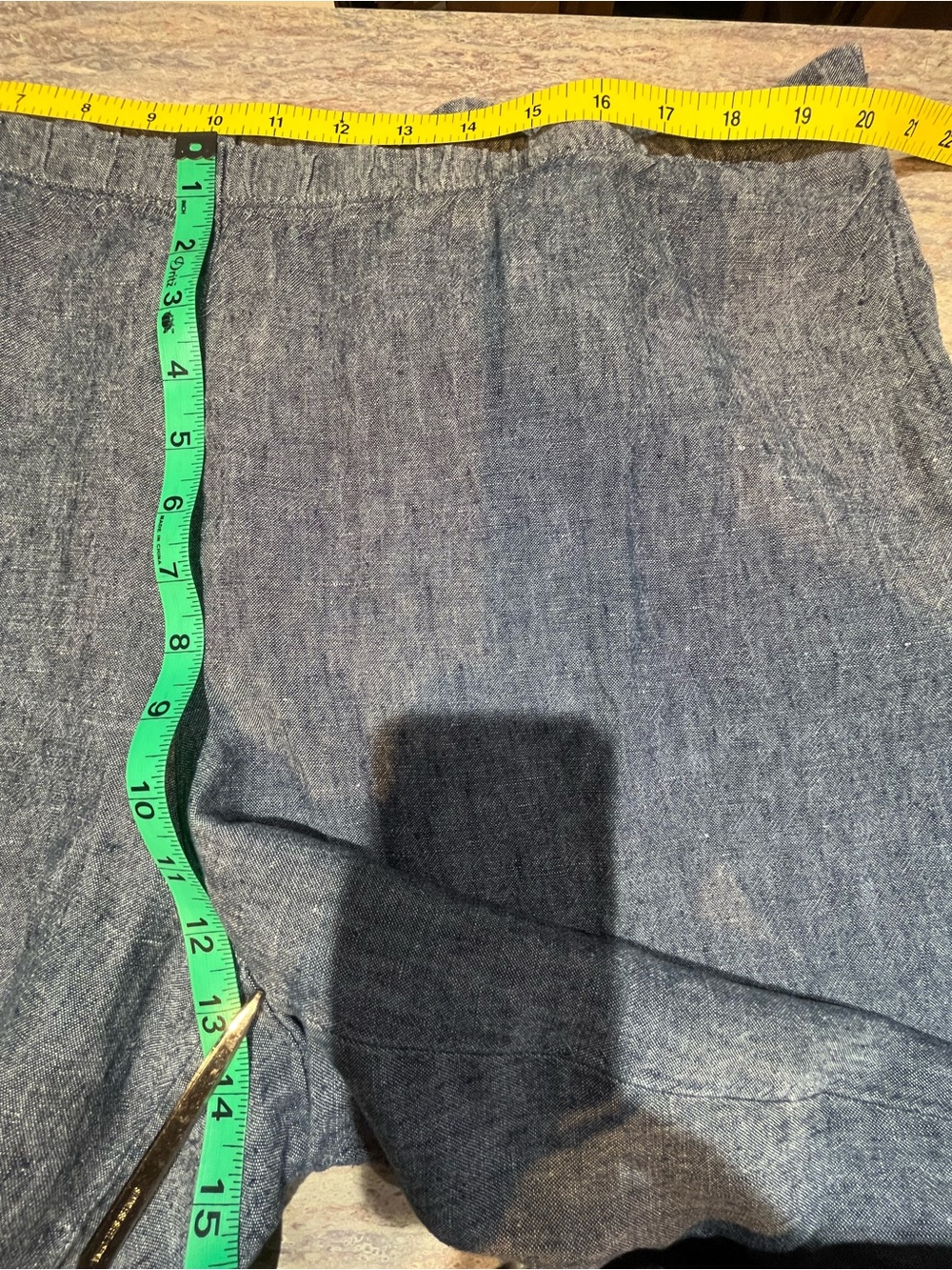 J. Jill XL Navy Blue Pure Linen Cropped Pants EUC - Picture 5 of 10